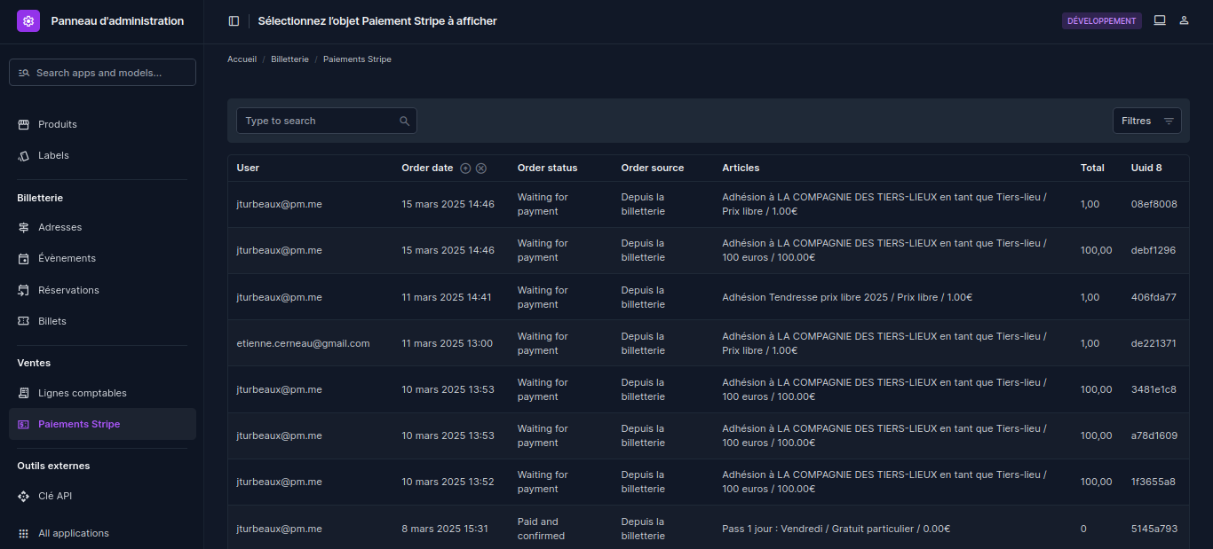 Stripe payments