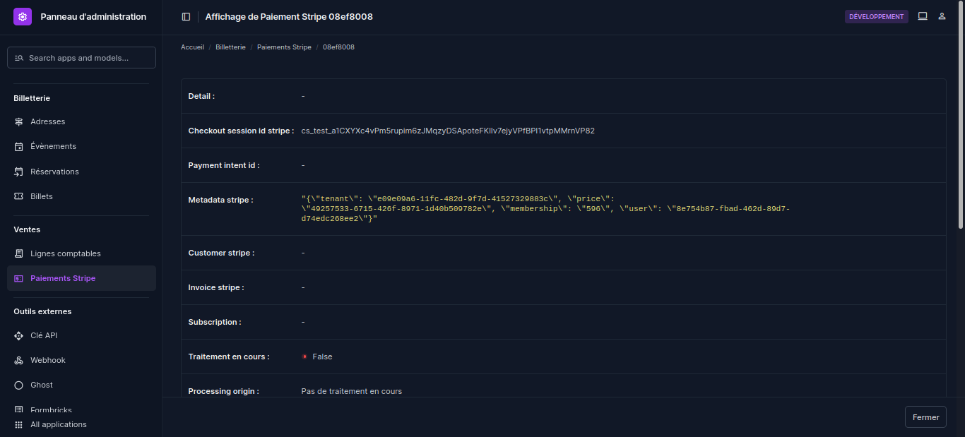 Stripe payments