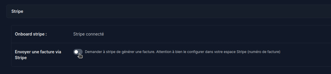 Configuration des factures Stripe
